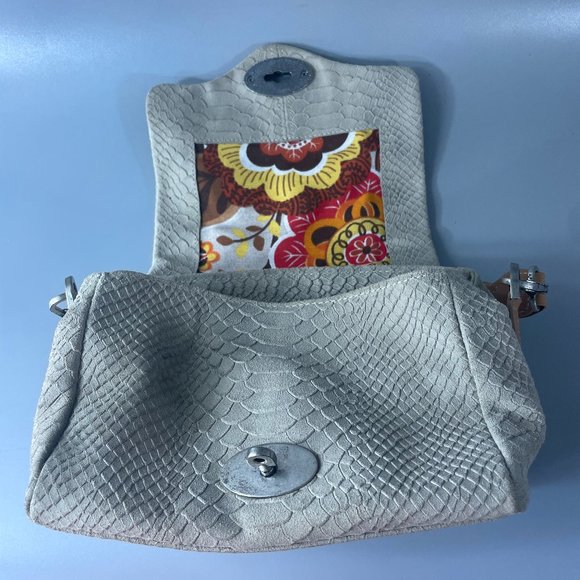 Aphròs Capri Python Print Suede Small Hobo Bag - Picture 8 of 12